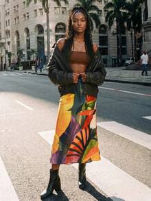CAJUNI Midi Casual Chic Elegant Midi Skirt - Multicolor - View 3