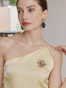 Opalesca 1pc Colorful High-End Bowknot Brooch Pin, Women Accessory For Dating Outfit - Multicolor - View 7