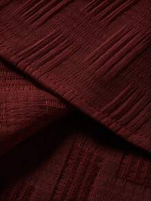 Manfinity Mode Men's Summer Casual Button-Up Short Sleeve Patchwork Shirt, Formal - Burgundy - View 7