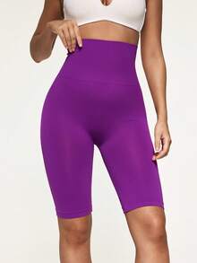 SHAPORA Bragas moldeadoras sin costuras de cintura alta en unicolor - Morado - Ver 3