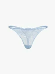 Bisouelle Floral Lace Rhinestone Studded Tape G-String Sexy Lingerie, Rave - Baby Blue - View 1