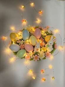Easter Decorations, Rabbit, Carrot, Egg String Lights, Battery Powered, Easter Spring Rabbit Fairy Lights, Suitable For Indoor/Outdoor Easter Basket, Egg Party, Bedroom Decor - multicolor - View 6