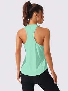 SHEIN Velisys Camiseta de tirantes de mujer de unicolor para actividades deportivas y fitness diarias - Multicolor - Ver 2