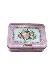 Cirelle Retro Printed Double-Layer Storage Box, Metal Decorative Storage Box With Buckle, Desktop Flip Style Storage Container For Jewelry, Stationery, Crafts, Cosmetics, Beautiful Floral Patterns, Multi-Purpose Storage Box For Home, Office, Bedroom, Gift Storage, Home Decoration, Hand Account Document Storage, Holiday And Birthday Gifts - multicolor - View 13