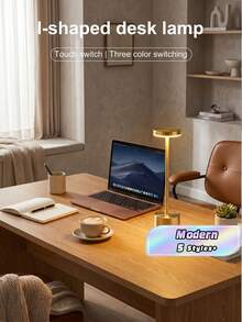 1pc Modern LED Table Lamp With Touch Control | Rechargeable Lithium Battery, USB Charging, Adjustable Brightness, Suitable For Home, Office, Bar And Bedroom Decoration - Multicolor - View 7