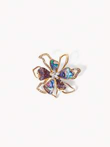 Opalesca 1pc Colorful High-End Bowknot Brooch Pin, Women Accessory For Dating Outfit - Multicolor - View 2