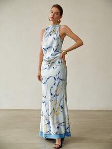 MOTF PREMIUM SPRING/SUMMER ELEGANT SCARF PRINT ELEGANT DRESS - Multicolor - View 5