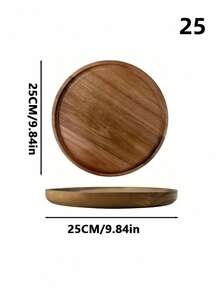 1/2PCS Solid Wood Round Serving Tray Multifunctional Breakfast Tray Bathroom Tray Cheese Board Kitchen Decor Rustic Service Platter Farmhouse Home Storage Organizer Gift - Yellow - View 9