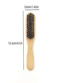 1pc/2pcs Boar Bristle Hair Brush Bamboo Comb For Men Beard Women Detangling Edge Brush Curly Hair Styling Tools Mini Wooden Pin Ball Tip Brush Set Salon Barber Supplies Travel Essentials Back To School Hair Products Accessories - Multicolor - View 6