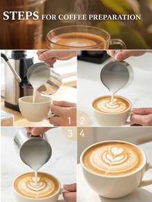 Teko Pembuih Susu Stainless Steel untuk Seni Kopi, Perlengkapan Sekolah, Kembali ke Sekolah - Perak - View 4