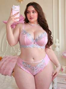 PetitDoll Bộ 2 áo ngực có gọng thêu họa tiết cỡ lớn - Nhiều màu - Xem 5