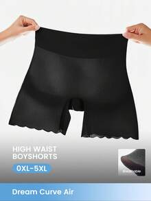 LUVLETTE paquete de 1 pantalón corto de tiro alto con control de abdomen, ropa interior transpirable para mujer - Negro - Negro - Ver 1