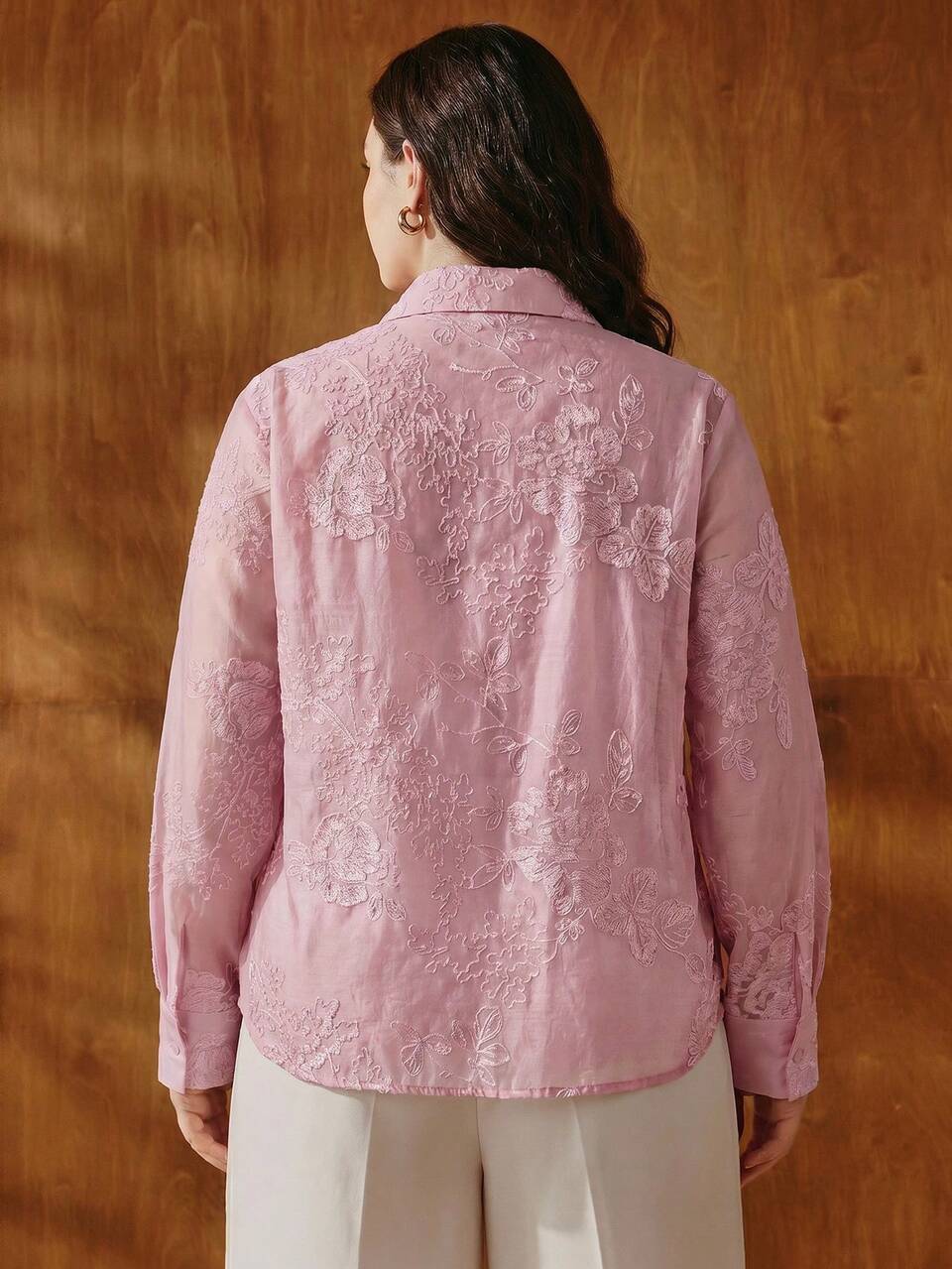 High-Quality Fashionable New Plus Size Women's French Luxury Heavy Beaded Sequin Embroidered Collar Long Sleeve Shirt Versatile From Spring To Summer, Sequin Beaded Shirts, Lace Embroidered Tops, Elegant Party Tops