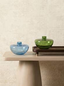 Cirelle 1个现代圆形玻璃花瓶，透明水培花盆，简约家居装饰中心摆件，适用于客厅和餐桌，乔迁新居礼物，花卉中心装饰 | 现代玻璃花瓶，光滑表面，花瓶 - 現代圓形玻璃花瓶 - 查看 2
