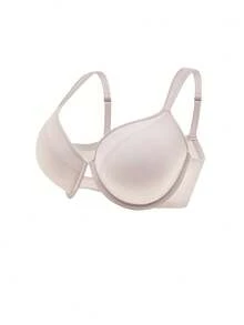 LUVLETTE Plus Dream Curve Support +Smooth Full Coverage Support Wide Strap Bra Push Up T-Shirt Basic Bra - Dusty Purple - View 7