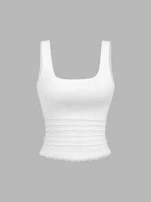 Sweetra Bộ 3 món thời trang hot girl phong cách Âu Mỹ xuân/hè mới, áo tank top ren hở lưng gợi cảm tôn dáng, màu trơn đa năng, mặc thường ngày đi làm và hẹn hò cho nữ - Nhiều màu - Xem 6