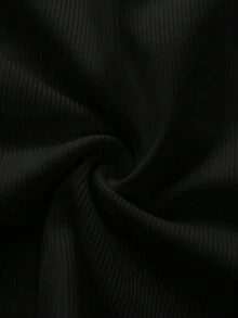 EMERY ROSE 女款素色極簡日常方領無袖背心上衣 - 黑色 - 查看 10