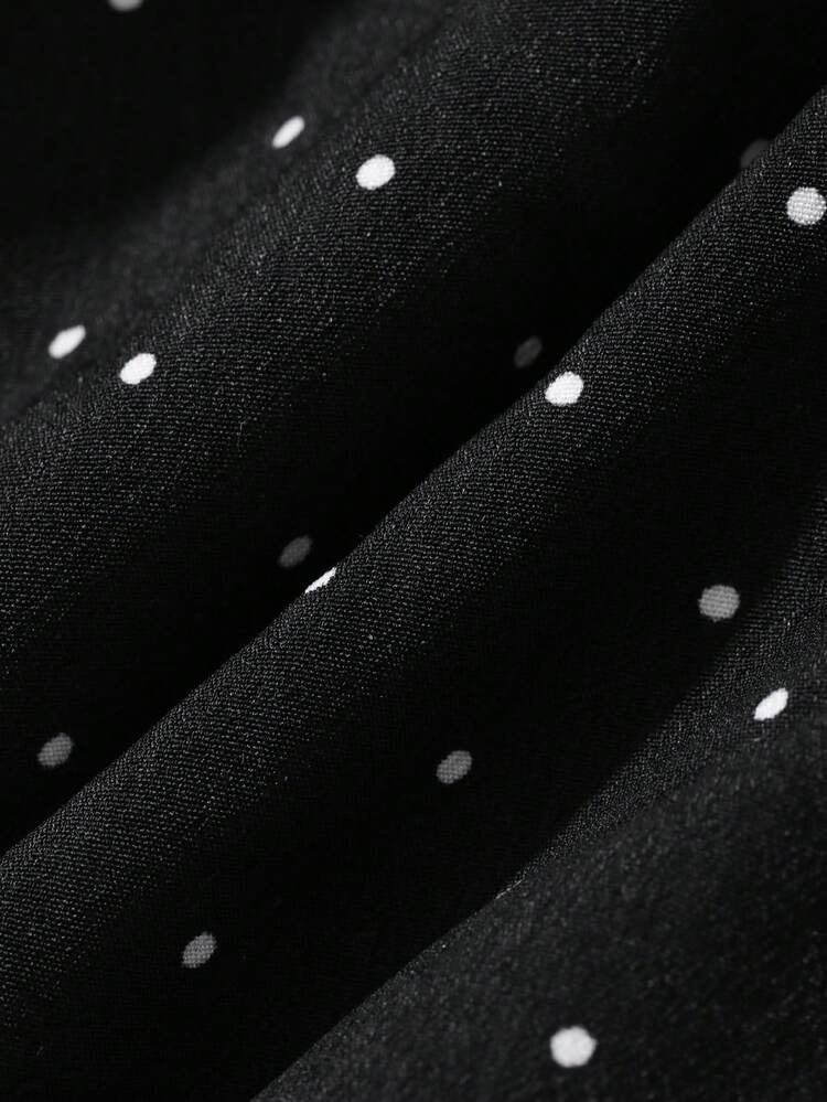 Dazy Plus All-Over Polka Dot Cute Girl Casual Korean Style Spring Summer Versatile A-Line Black Long Plus Size Women's Spring Summer Autumn Skirt