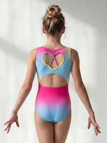 SHEIN Conjunto de ropa deportiva sin mangas con cuello redondo y bloques de color para niñas preadolescentes - Rosa - Ver 4