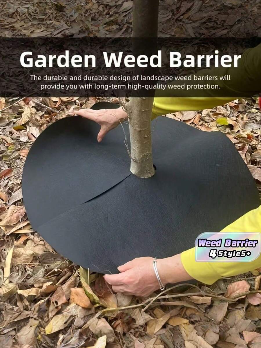 10PCS Round Non Woven Breathable Moisture Retention Cold Lawn Root Guard Block Green Barrier Mat For Garden Yard Tree Winter All Season Popular Control Fabric - Multicolor - View 1