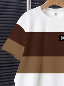 Tween Boy Casual Comfortable Minimalist Round Neck Short Sleeve T-Shirt And Shorts Set - Multicolor - View 4