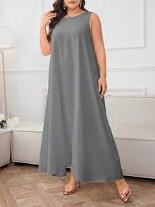 Al Najma 女款大尺碼寬鬆無袖休閒阿拉伯風洋裝 - 彩色 - 查看 6