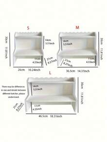 1 pieza Organizador de Escritorio de Doble Capa Rectangular de Tablero de Fibra Estante de Almacenamiento para Dormitorio Hogar Escuela Oficina Espacio de Exhibición Ahorro de Espacio Resistente - Blanco - Ver 6