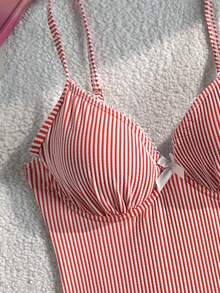 Swim Mod 2026SS 熱銷多色組合折扣促銷 紅藍條紋度假海灘休閒海邊女款連身泳衣 - 彩色 - 查看 4