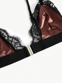 Bisouelle 3pcs Women's Solid Color Lace Trim Front Closure Comfortable Underwear Set - Multicolor - View 9