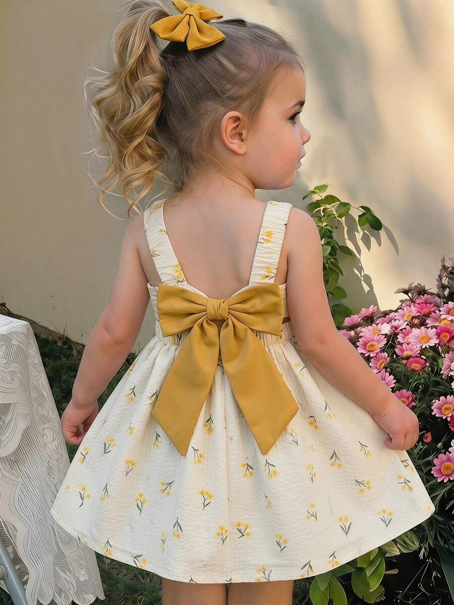 LMoss Kids LMoss Baby Girls Dresses Holiday Vacation Pastel Yellow Cute - Multicolor - View 1