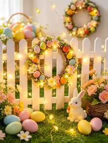 Easter Decorations, Rabbit, Carrot, Egg String Lights, Battery Powered, Easter Spring Rabbit Fairy Lights, Suitable For Indoor/Outdoor Easter Basket, Egg Party, Bedroom Decor - multicolor - View 1