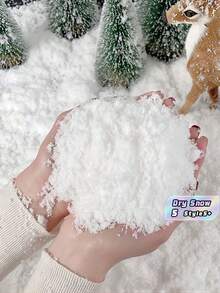 1 Bag1000g 500g 100g 50g 10g Realistic White Dry Granular Microfiber Fake Snow Filling Simulation Dry Snow For Photography Props Wedding Celebration Birthday Party Christmas Party Decoration Home Decor And Holiday Supplies - multicolor - View 1
