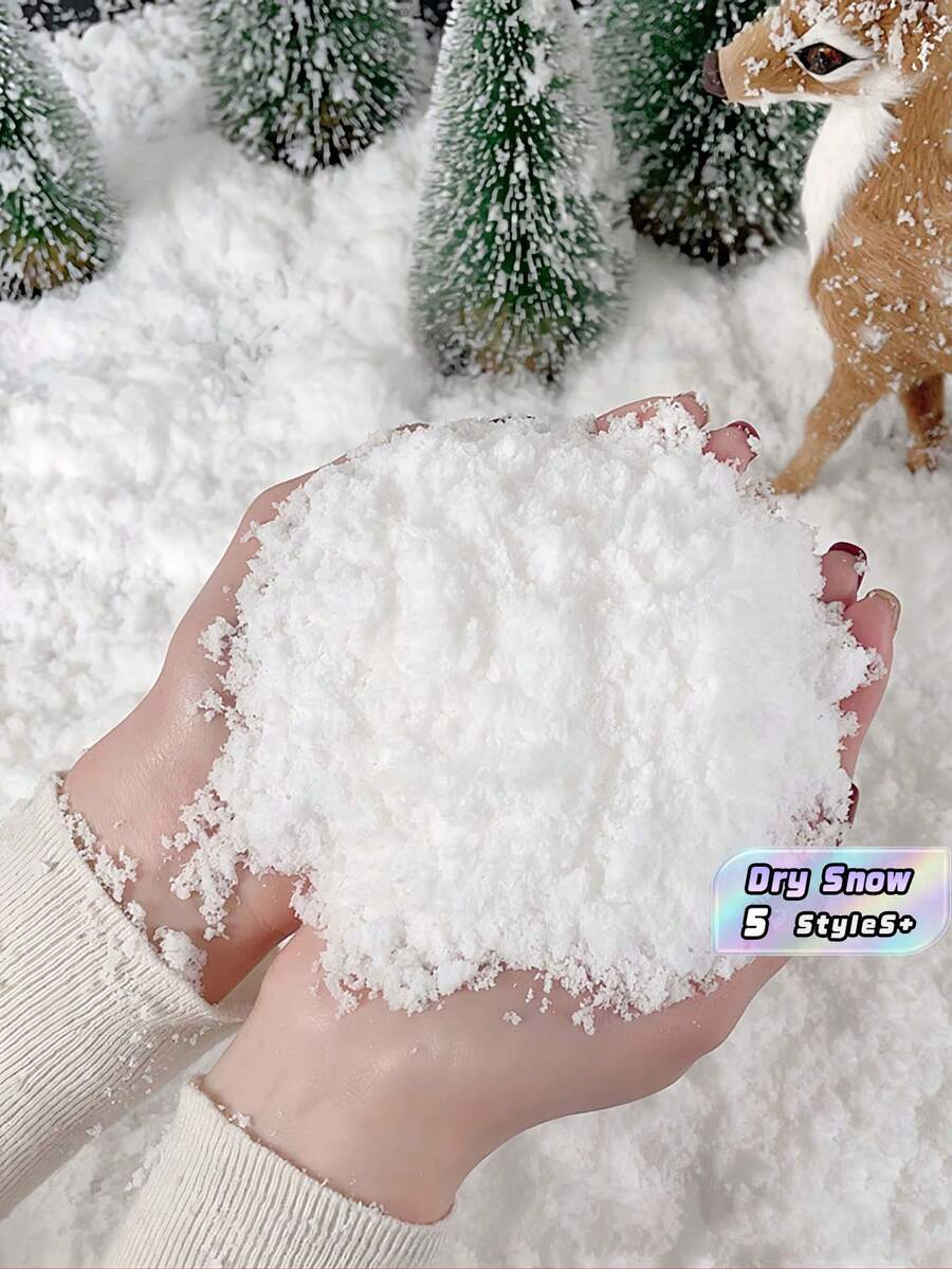 1 Bag1000g 500g 100g 50g 10g Realistic White Dry Granular Microfiber Fake Snow Filling Simulation Dry Snow For Photography Props Wedding Celebration Birthday Party Christmas Party Decoration Home Decor And Holiday Supplies - multicolor - View 1