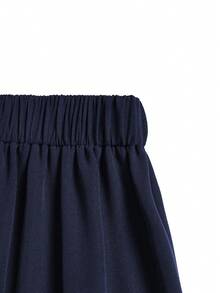 Elenzga 2026 New Vintage Military Green Commuter Daily Fashion Wide Leg Pants Women Spring Autumn High Waist Drape Loose Slimming Straight Leg Independence Day Holiday Style Versatile Women Long Pants - Navy Blue - View 4