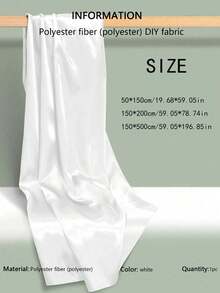 SHEIN 1 片白色缎纹仿真丝面料 – 适用于服装 DIY、桌布和婚礼装饰 - 白色 - 查看 7