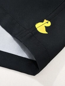 VIVINTIMO Quần đi biển nam phong cách casual đi du lịch, họa tiết vịt, có dây rút - màu đen - Xem 4