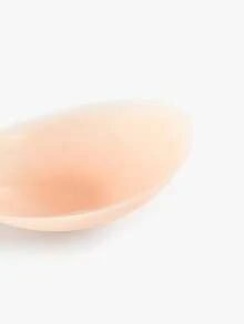 Bisouelle 1 件女士纯色硅胶粘合胸罩，薄垫聚拢乳头贴适合日常使用 - 杏色 - 查看 4