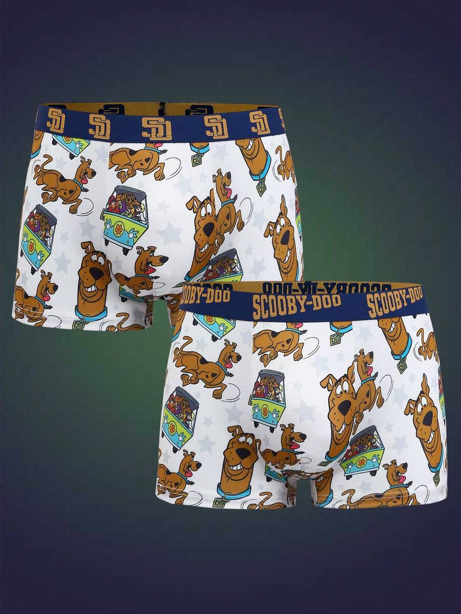 Notgurli SCOOBY-DOO X SHEIN Men's Printed Boxer Briefs Fashion (2-Pack) - Multicolor - View 1
