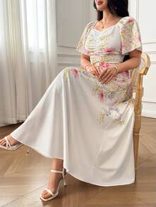 Modelyn Women's Summer Elegant Floral Print Dress Holiday - Multicolor - View 4