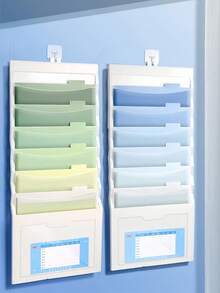 1 Piece Hanging File Folder Expandable Graded Color File Bag Collapsible Storage For School Office Document Organization A4 Paper Student Teacher Supplies - multicolor - View 3