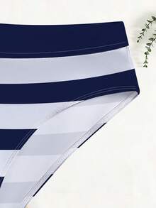 Arcluno Bañador de playa con estampado a rayas para hombres - Azul Marino - Ver 5