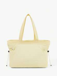 MUSERA Nylon Zipper Pocket Handbag, Shoulder Bag, Tote Bag, Fitness Bag, Beach Travel Daily Leisure Bag, Stylish And Lightweight, Large-Capacity Sports Bag. - Yellow - View 7