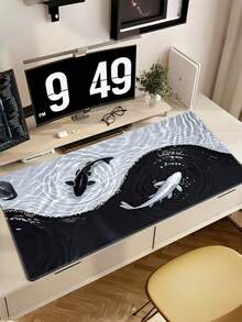 1PC Diatomaceous Earth Non Slip Quick Dry Water Absorbent Tai Chi Koi Fish Pattern Gaming Mouse Pad For Office Home Computer Desk Mat Office Supplies - multicolor - View 6