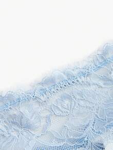 Bisouelle Floral Lace Rhinestone Studded Tape G-String Sexy Lingerie, Rave - Baby Blue - View 3