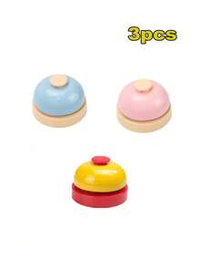 1/3pcs Of Hand Pressing Bell, Summoning Bell, Answering Bell, Front Desk Serving Bell, Dining Table Bell, Pet BellFor Bedroom,Travel,Office,School, Room & Festival Atmosphere Bell For Restaurant & Party - Multicolor - View 12