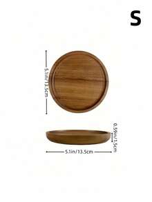 1/2PCS Solid Wood Round Serving Tray Multifunctional Breakfast Tray Bathroom Tray Cheese Board Kitchen Decor Rustic Service Platter Farmhouse Home Storage Organizer Gift - Yellow - View 7
