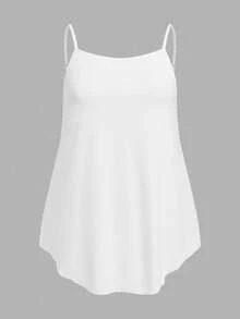SHEIN EZwear 3件套加大码纯色吊带背心，黑色+白色+浅灰色，适合夏季 - 彩色 - 查看 5
