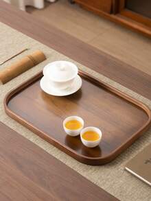 1 PC Walnut Wood Serving Tray With Handle Natural Color For Home Kitchen Restaurant Party Ramadan Celebration Buffet Catering Serving Platter Wooden Board - Maroon - View 3