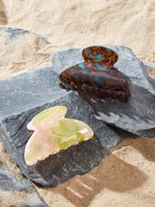 Opalesca 1个优雅醋酸纤维发爪夹，中号半圆形几何发爪，简约甜美发夹，半头发夹，女士发饰，校园用品，大学秋季配饰，秋冬季度假装扮，女士夏季装扮 - 多色 - 查看 2