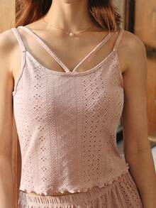 Bisouelle Women Lounge Sets Lettuce Trim Ruffle Hem Plain - Dusty Pink - View 8